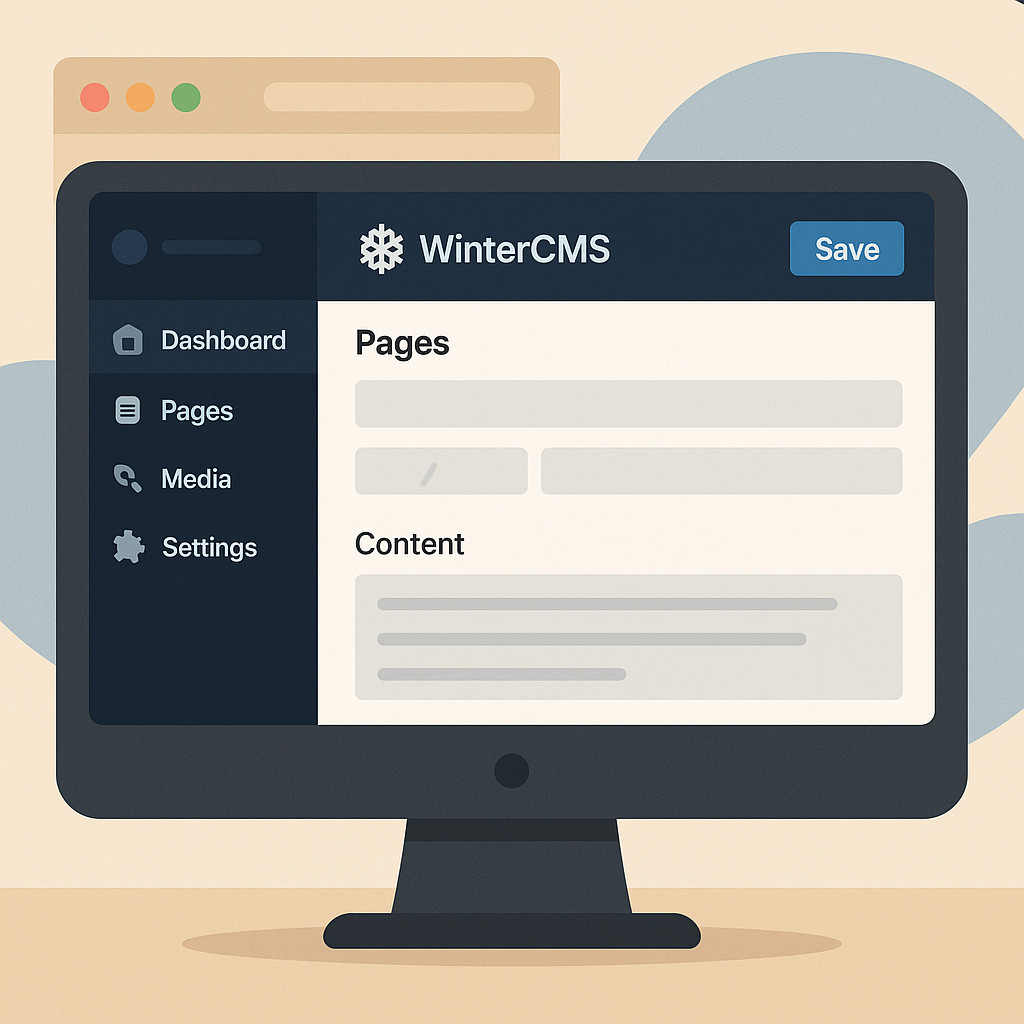 Ilustração do painel do WinterCMS