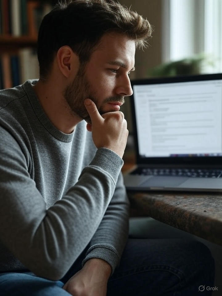 Pessoa iniciando o uso do Qwen-Chat, talvez lendo um tutorial ou documentação.