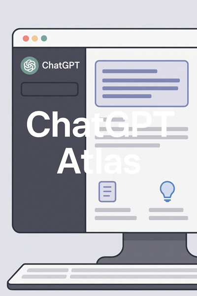 interface do ChatGPT Atlas com barra lateral do ChatGPT aberta, em estilo moderno