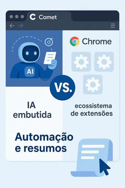 Comparativo visual entre Comet e Chrome