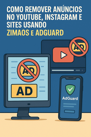 Ilustração representando bloqueio de anúncios com AdGuard e ZimaOS