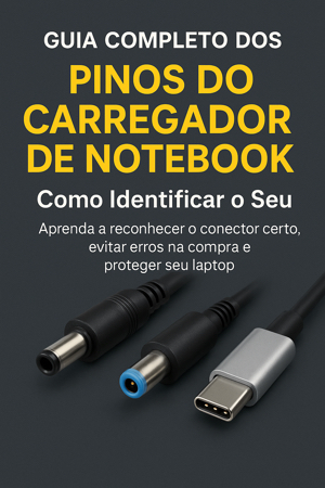 Diferentes conectores de carregadores de notebook lado a lado