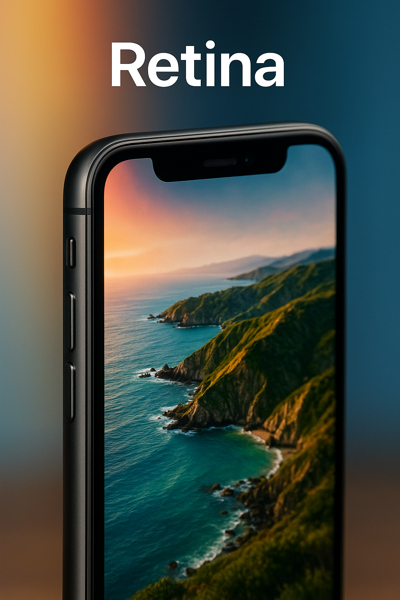 Tela Retina exibindo imagem nítida e detalhada