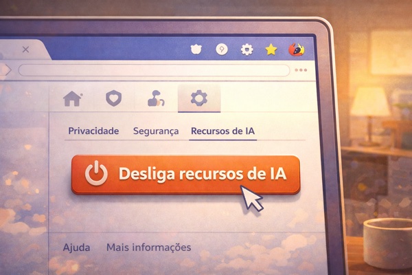 Configuração simples com botão para desligar inteligência artificial