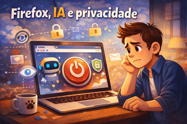 Usuário preocupado com privacidade ao usar o navegador