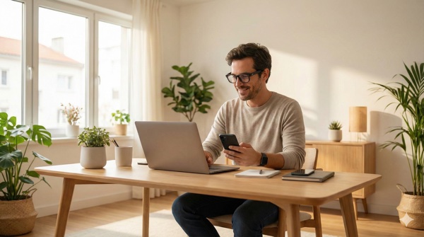 Pessoa utilizando óculos inteligentes no dia a dia