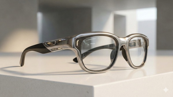 Conceito futurista de óculos inteligentes