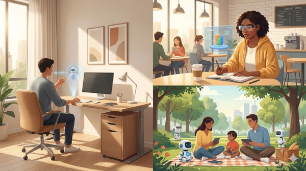 Ilustração sobre a evolução da inteligência artificial no cotidiano