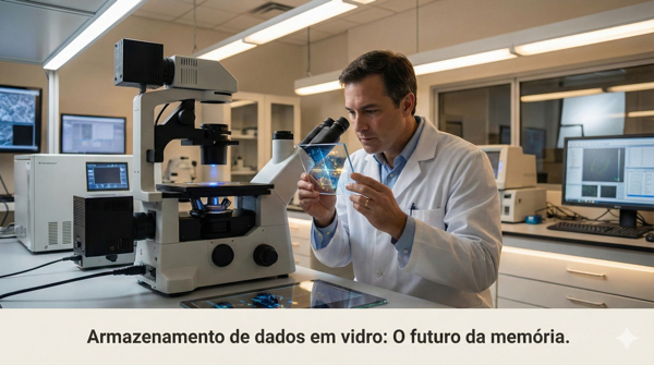 Armazenamento de dados em vidro transparente