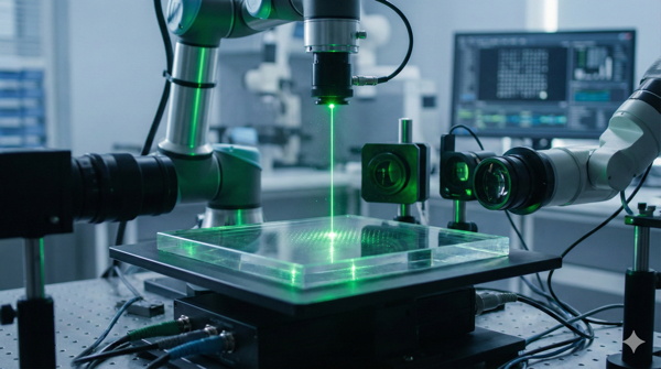 Gravação de dados em vidro com laser