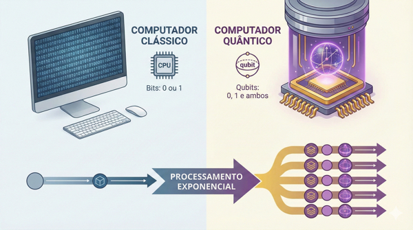 Comparação de desempenho entre computadores clássicos e quânticos