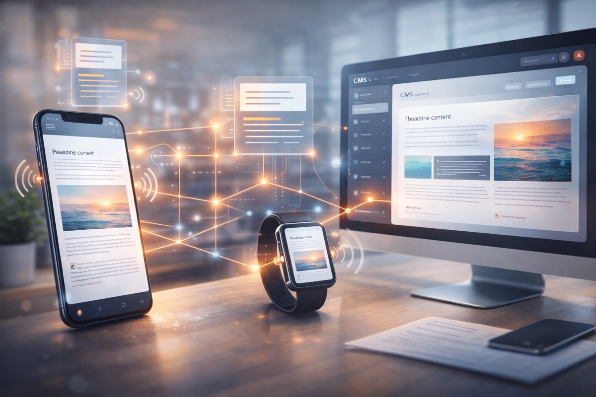 Conteúdo estruturado sendo distribuído para múltiplas plataformas