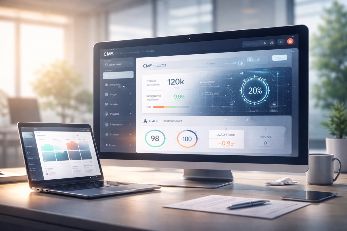 Interface moderna de CMS com foco em segurança e performance
