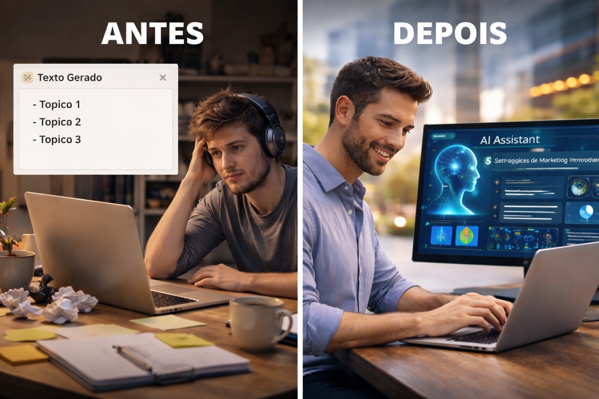 Resultados profissionais com IA