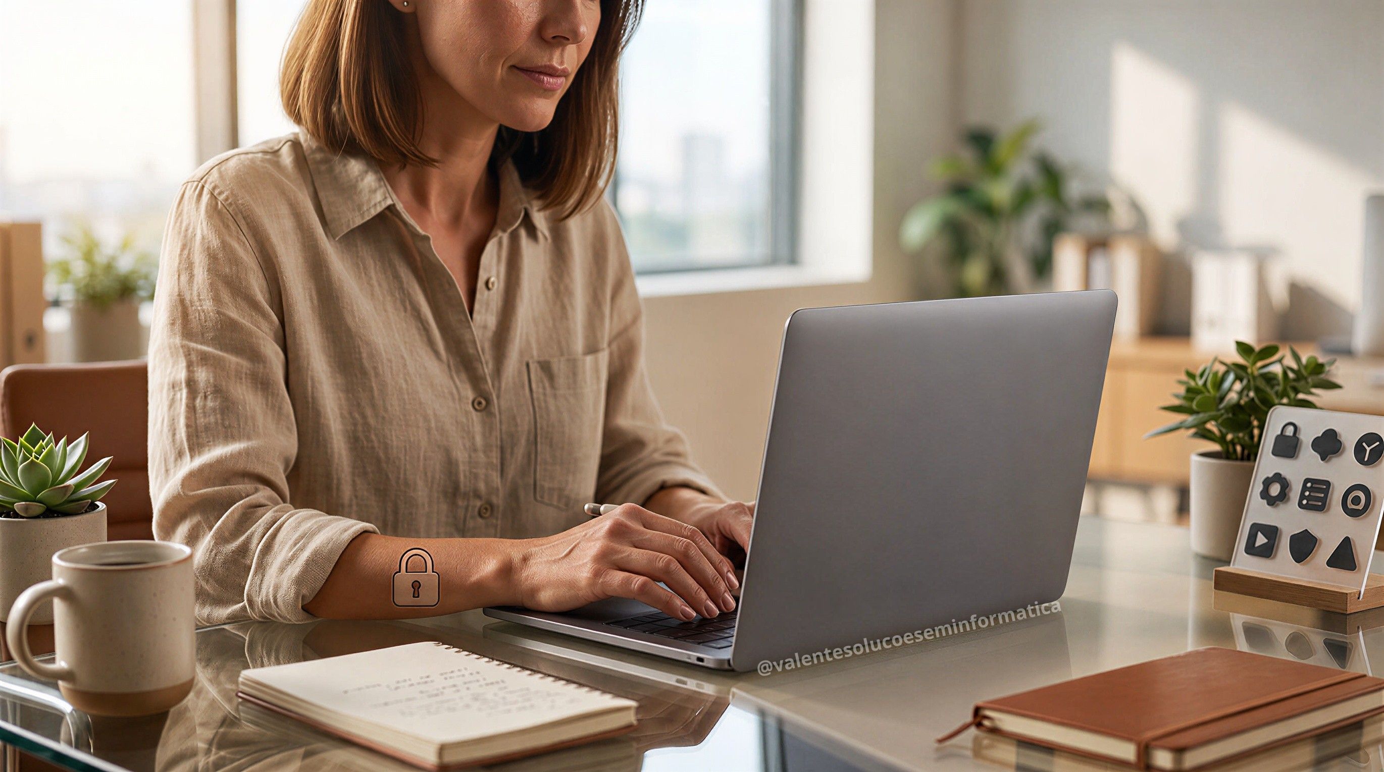 Pessoa auditando contas online após atualizar endereço de e-mail